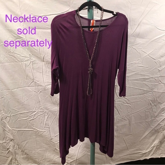 🆕💜NEW BOUTIQUE VERSATILE PURPLE DOLMAN TUNIC DRESS SZ S BY MOA 💜 - Picture 5 of 12